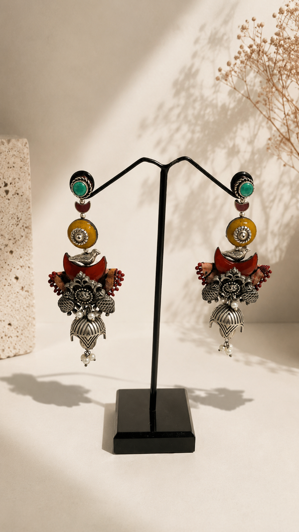3 D chidiya ear dangler
