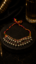 Onyx Medallion Brass Hasli Necklace