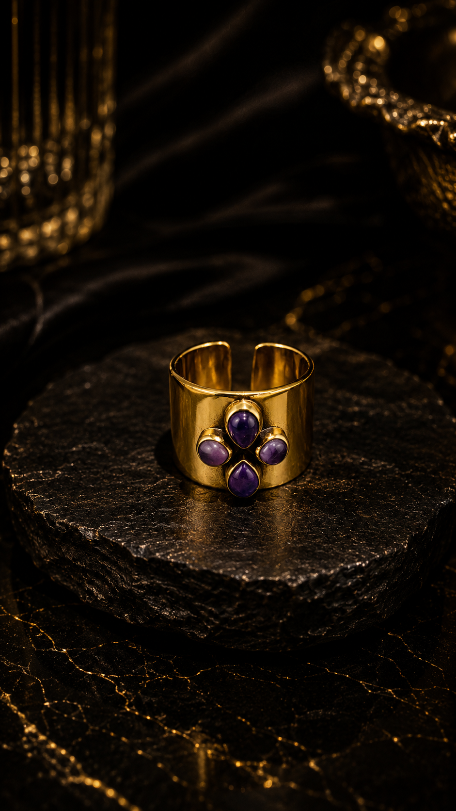 Amethyst Royale Cuff Ring