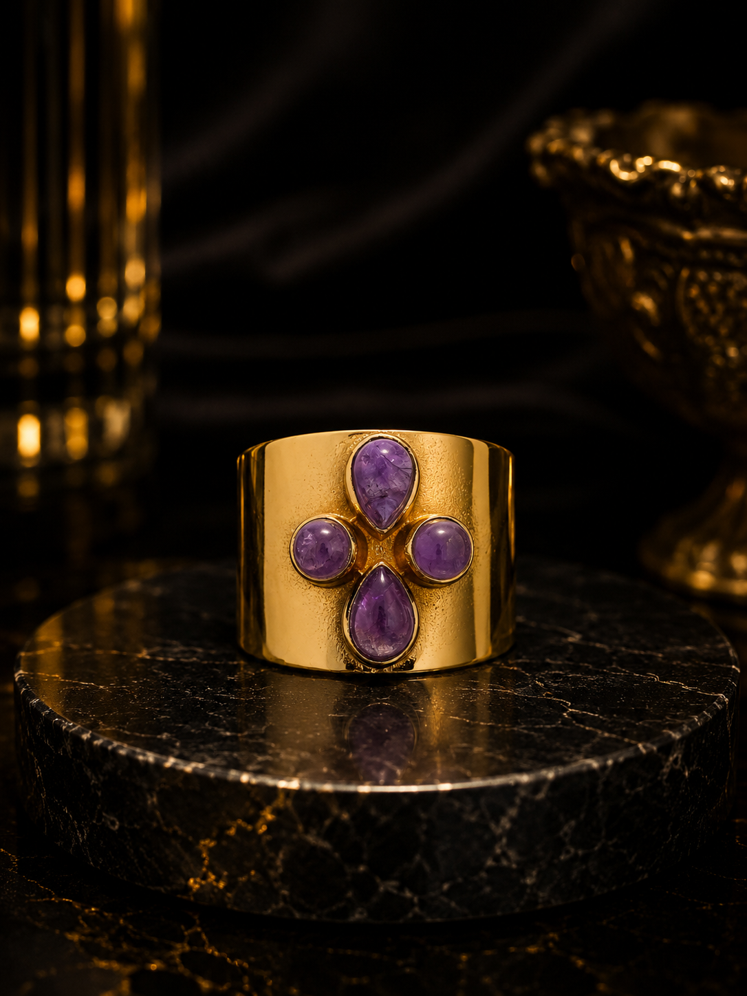 Amethyst Royale Cuff Ring